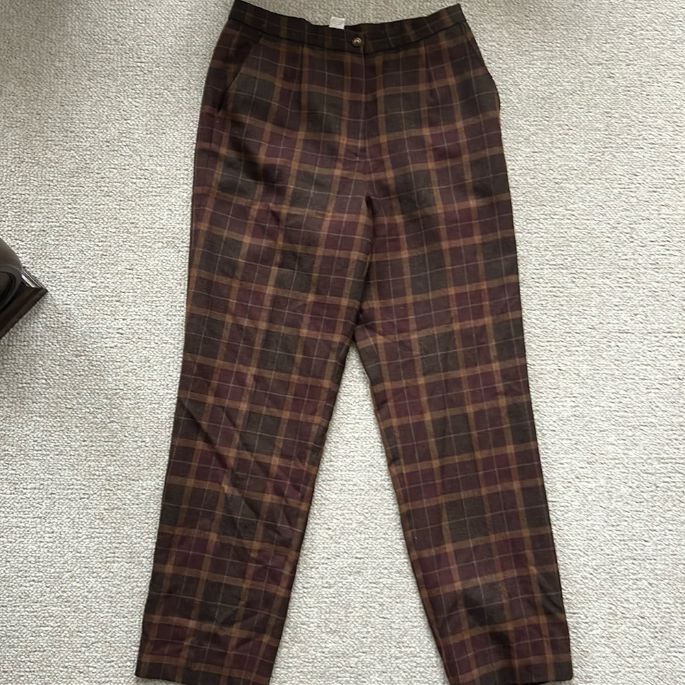 Vintage Orvis Autumn plaid wool high waisted pants